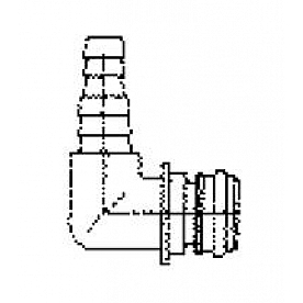 Flojet Fresh Water 1/2 inch Adapter Fitting 90 Degree Elbow Plastic 20381009