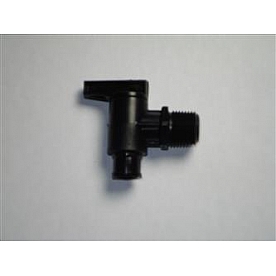 Petersen Molding Fresh Water Tank Drain Valve - 3/8 Inch Male Thread - 18-964 BLACK