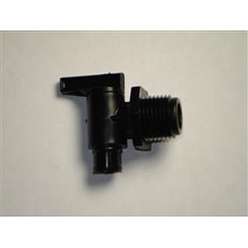 Petersen Molding Fresh Water Tank Drain Valve - 1/2 Inch Male Thread - 18-966 BLACK