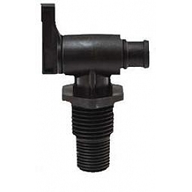Valterra Fresh Water Tank Drain Valve - 3/8 Inch and 1/2 Inch Male NPT Thread - A01-2026BKVP