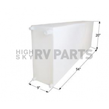 Icon Fresh Water Tank 39 Gallon 54 inch x 20 inch x 9 inch Roto Molded With Fittings 12714