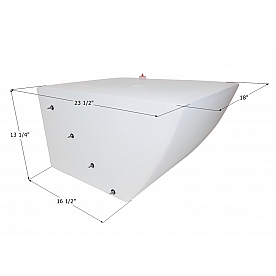 Jayco Fresh Water Tank 20 Gallon 23-1/2 inch x 18 inch x 13-1/4 inch Roto Molded With Fittings 14210