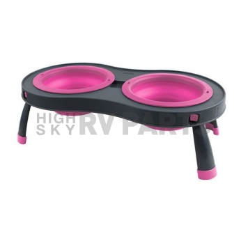 Dexas International Pet Dish Double Elevated Feeder Pink/ Gray -  PW110432233