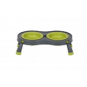 Dexas International Pet Dish Double Elevated Feeder Green -  PW110432383