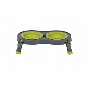 Dexas International Pet Dish Double Elevated Feeder Green -  PW110432383