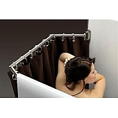 Stromberg Carlson Extend A Shower 35 inch x 42 inch Curtain Rod - Satin - EXT-3542S