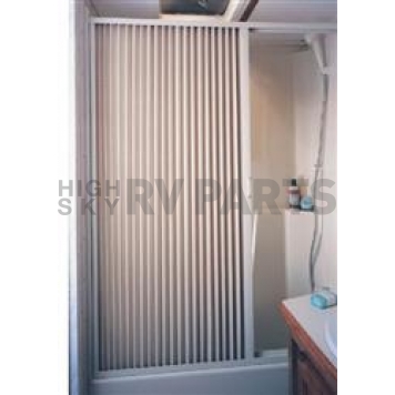 Irvine Pleated Shower Door 36 inch x 57 inch White PVC - 3657SW