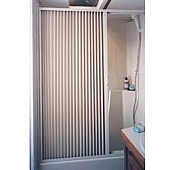 Irvine Pleated Shower Door 48 inch x 57 inch Ivory PVC - 4857SI