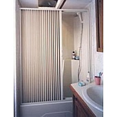 Irvine Pleated Shower Door 48 inch x 57 inch White PVC - 4857SW