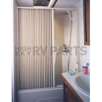 Irvine Pleated Shower Door 60 inch x 57 inch Ivory PVC - 6057SI
