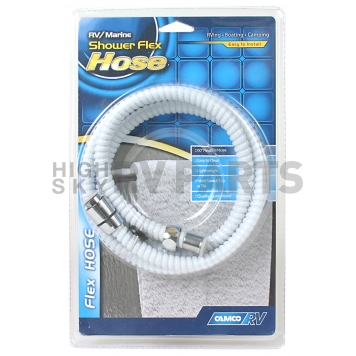 Camco Shower Head Hose 1/2 inch Arm White 60 inch - 43717-1