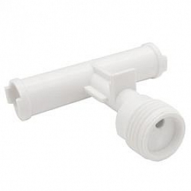 Dura Faucet Shower Head Diverter Straight Tee White - DF-RK900-WT