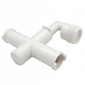 Dura Faucet 90 Degree Tee Shower Head Diverter White - DF-RK910-WT