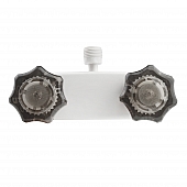 Dura Faucet Shower Control Valve with Smoked Crystal Acrylic Knob Handle White - DF-SA100S-WT