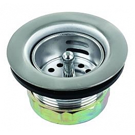 JR Products Sink Strainer Up To 2 Inch Drain Opening  Die Cast Steel - 95325