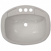 LaSalle Bristol RV Sink 20 inch x 16 inch - White ABS Plastic 16270PWA