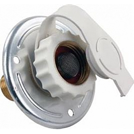 JR Products Fresh Water Inlet Silver with 1/2 inch Male Pipe Thread 62185