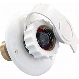 JR Products Fresh Water Inlet White with 1/2 inch Female Pipe Thread 62135