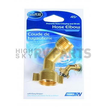 Camco Fresh Water Hose Connector - 45 Degree Elbow Brass - 22605-2