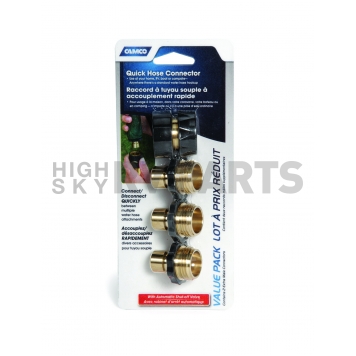 Camco Fresh Water Hose Connector - Quick Connect Brass - 20136