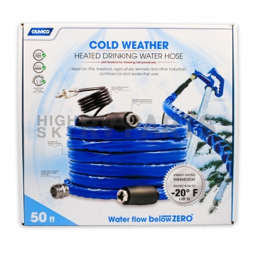 Camco Fresh Water Hose - Heated 50 Feet Blue - 22912-1