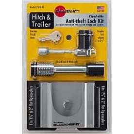 C.T Johnson Anti-theft Lock Kit 4.5 inch Width for 2-5/16 inch/ 2 inch Flat Lip Couplers Silver - TSK3-AS