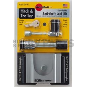 C.T Johnson Anti-theft Lock Kit 4.5 inch Width for 2-5/16 inch/ 2 inch Flat Lip Couplers Silver - TSK3-AS