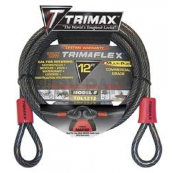 Trimax Locks TRIMAFLEX Universal Security Cable 12' x 12mm - TDL1212