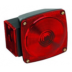 Bargman 7-Function Trailer Tail Light Rectangular with Red Lens 5-1/4 Inch Length - 2523023