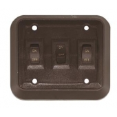 Valterra Multi Purpose Triple Switch Black 125 Volt Rocker - BZ7315