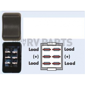 Valterra Multi Purpose Rocker Switch Double Pole Single Throw 125 Volt - DG2E41VP