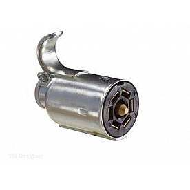 RV Designer Trailer Wiring Connector Adapter 7-Way Blade Chrome Plated - P702