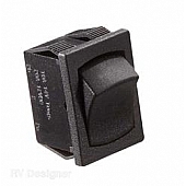 RV Designer Multi Purpose Switch - Single Black - S441