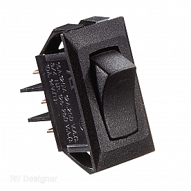 RV Designer Multi Purpose Switch - Single Black - S331