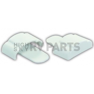  JR Products Side Molding End Cap Polar White - Set of 2 - 49625