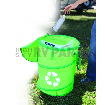 Camco Recycling Bin Trash Can - Green Vinyl - 42983-1