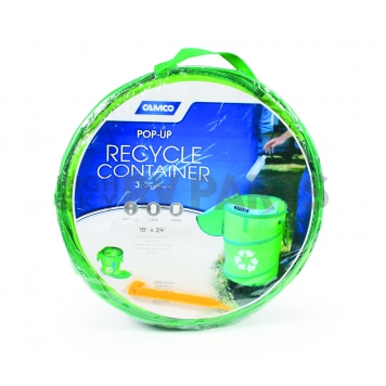 Camco Recycling Bin Trash Can - Green Vinyl - 42983