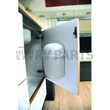 Camco Wall Mount Trash Can - White Plastic - 43961-1