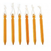 Camco Tent Peg - 9 inch Aluminum Rope Pull Style - Set of 6 - 51089