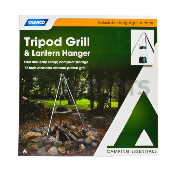 Camco Campfire Grill Tripod Style With Lantern Holder - 51078-4