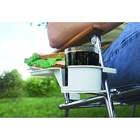 Camco Camping Chair Mount Cup Holder Gray Plastic - 51471