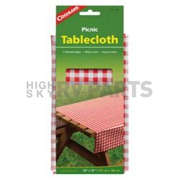 Coghlan's Tablecloth Rectangular 72 inch x 54 inch Red And White Checkered - 7920