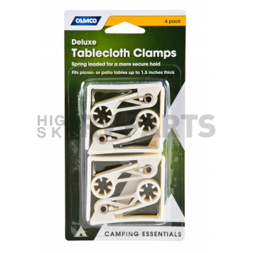 Camco Tablecloth Clamp White Package Of 4 - 51077-2