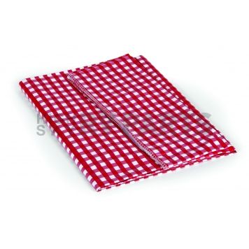 Camco Tablecloth Rectangular 52 inch x 84 inch Red/White Vinyl - 51019