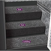 Prestofit Step Rug 10 Inch x 23-1/2 Inch Black Granite 5-3090