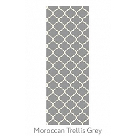 Ruggable Carpet 2-1/2 X 7 Feet - Polyester Moroccan Trellis Grey 