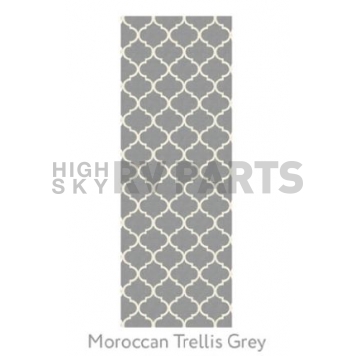 Ruggable Carpet 2-1/2 X 7 Feet - Polyester Moroccan Trellis Grey 