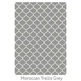 Ruggable Carpet 5 X 7 Feet - Polyester Moroccan Trellis Grey 