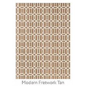 Ruggable Carpet 5 X 7 Feet - Polyester Modern Fretwork Tan 