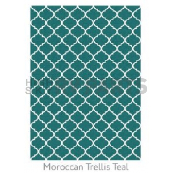 Ruggable Carpet 5 X 7 Feet - Polyester Moroccan Trellis Teal 